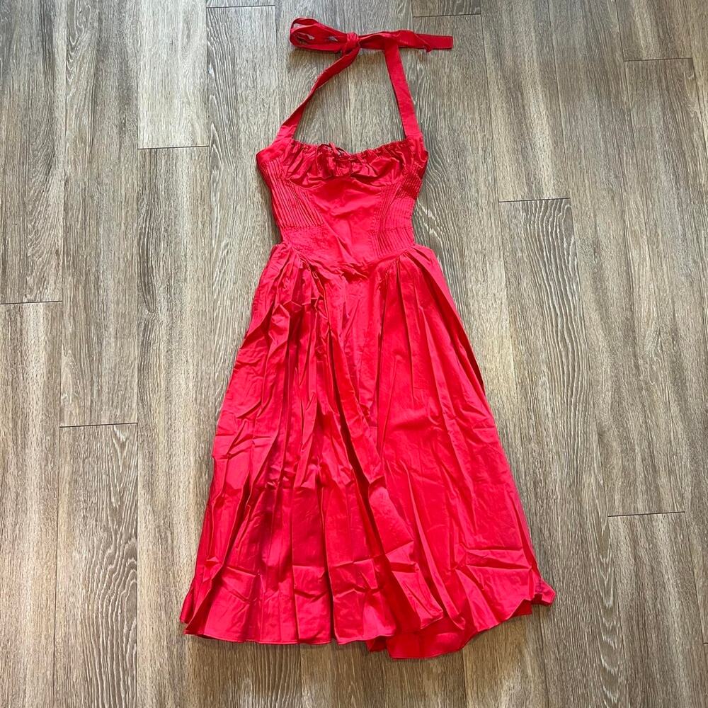 House of cb 'Adabella' Tomato Red Midi Sundress